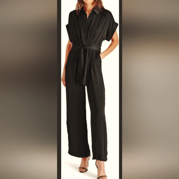 Tori Tie Waist Wide Leg Satin Jumpsuit - Picture 4 of 15